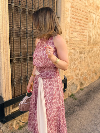Vestido gasa beige | Bianca