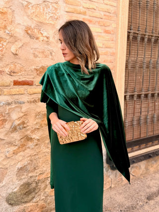 Capa terciopelo verde botella