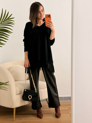 Jersey negro con flecos | Chiara