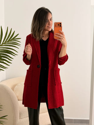 Abrigo Bouclé rojo | Elsa