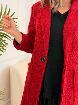 Abrigo Bouclé rojo | Elsa