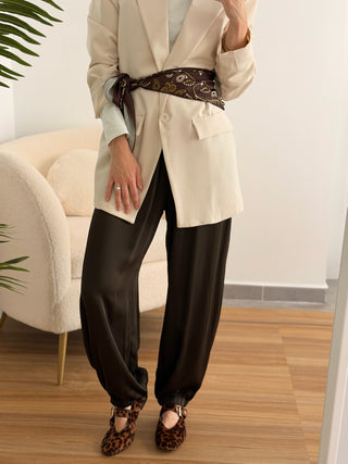 Pantalón bombacho satinado marrón  | Bryan