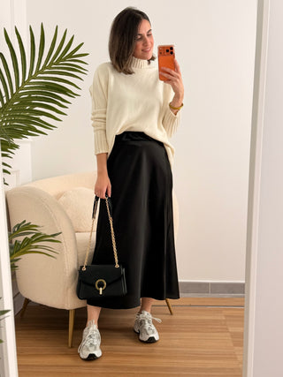 Falda satinada negra | Thelma