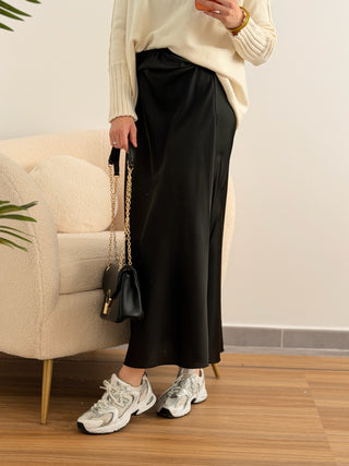 Falda satinada negra | Thelma