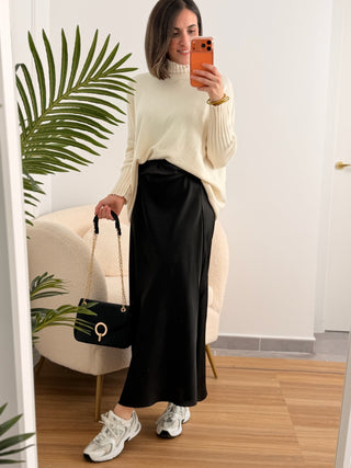Falda satinada negra | Thelma