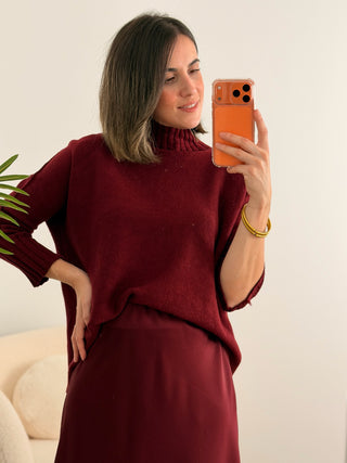 Jersey punto burdeos  | Claudia