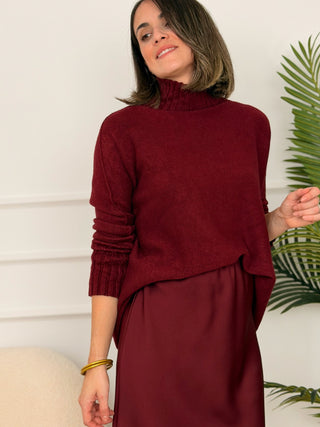 Jersey punto burdeos  | Claudia