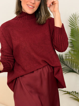 Jersey punto burdeos  | Claudia