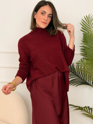 Jersey punto burdeos  | Claudia