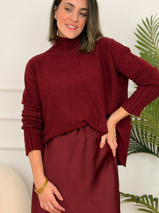 Jersey punto burdeos  | Claudia