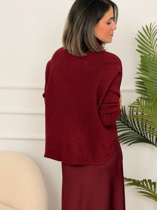 Jersey punto burdeos  | Claudia