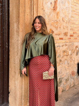 Capa terciopelo verde oliva