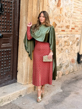 Vestido midi estampado |  Malu