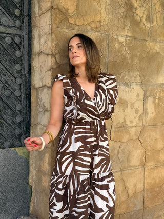 Vestido verde com bordado em relevo | Tribal 