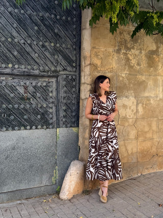 Vestido verde com bordado em relevo | Tribal 