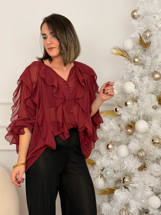 Blusa Volante Burdeos | Amelia