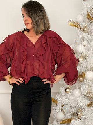 Blusa Volante Burdeos | Amelia