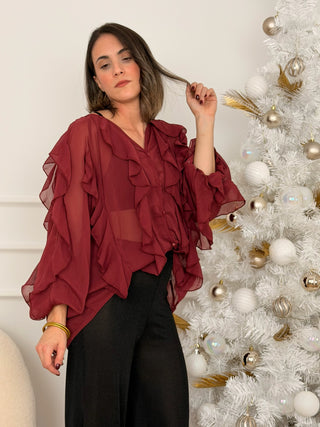 Blusa Volante Burdeos | Amelia