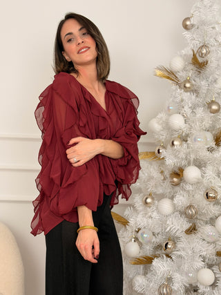 Blusa Volante Burdeos | Amelia