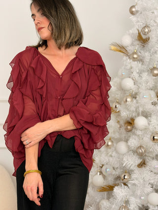 Blusa Volante Burdeos | Amelia