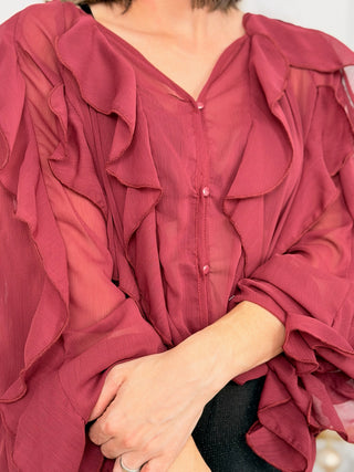 Blusa Volante Burdeos | Amelia