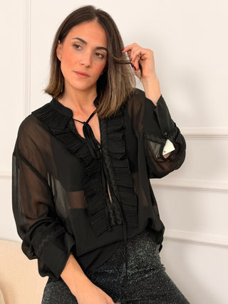 Blusa gasa negra| Thiago