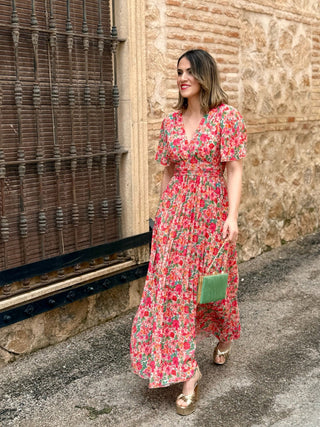Vestido plisado estampado | Maddy