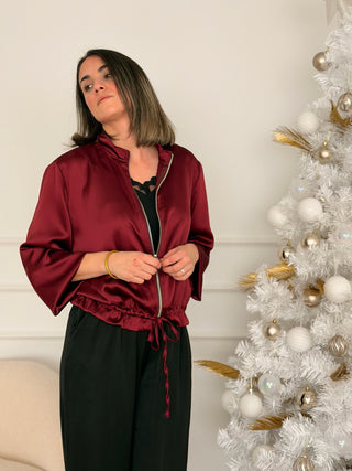 Bomber satinada burdeos | Harper