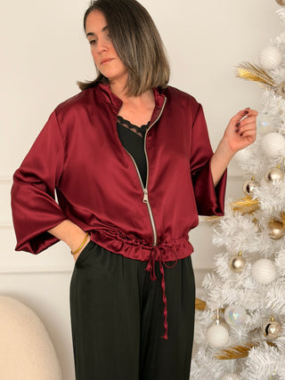 Bomber satinada burdeos | Harper