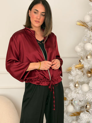 Bomber satinada burdeos | Harper