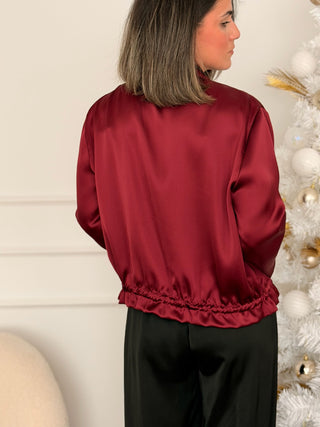 Bomber satinada burdeos | Harper