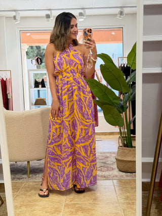 Vestido largo estampado | Diane