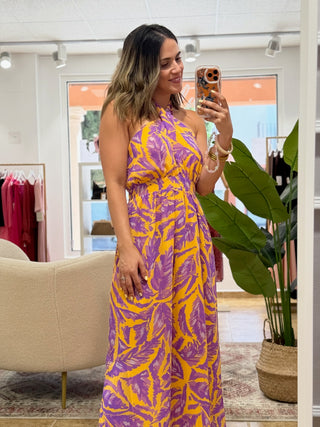 Vestido largo estampado | Diane