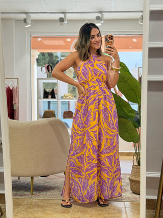 Vestido largo estampado | Diane