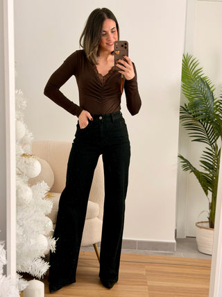 Body detalle encaje marron | Cintia