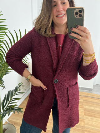 Abrigo Bouclé burdeos | Elsa - Alalá Moda Mujer
