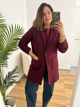 Abrigo Bouclé burdeos | Elsa - Alalá Moda Mujer