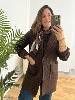 Abrigo Bouclé marron | Elsa - Alalá Moda Mujer