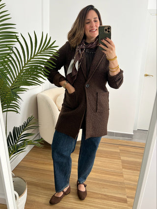 Abrigo Bouclé marron | Elsa - Alalá Moda Mujer