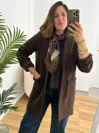 Abrigo Bouclé marron | Elsa - Alalá Moda Mujer