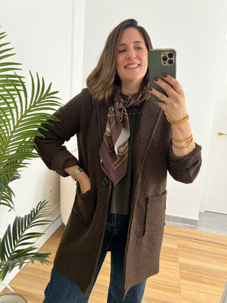 Abrigo Bouclé marron | Elsa - Alalá Moda Mujer