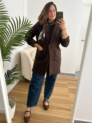 Abrigo Bouclé marron | Elsa - Alalá Moda Mujer