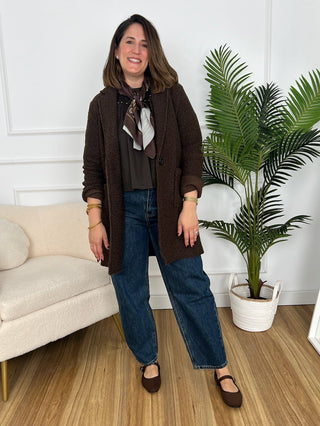 Abrigo Bouclé marron | Elsa - Alalá Moda Mujer