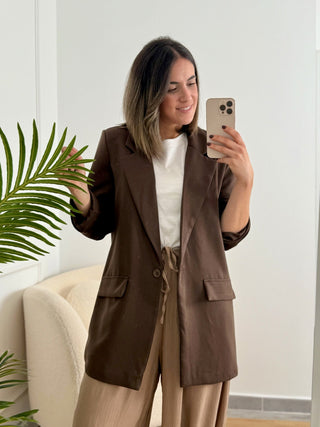 Blazer chocolate | Hazel - Alalá Moda Mujer