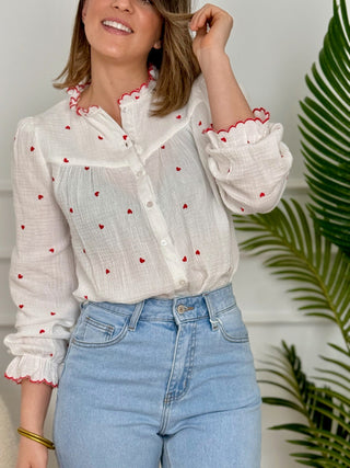 Blusa estampado corazones | Denis - Alalá Moda Mujer