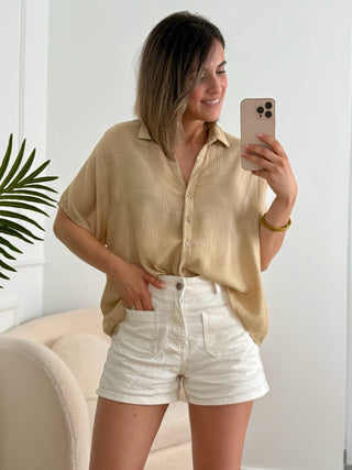 Blusa fluida beige | Nerja - Alalá Moda Mujer