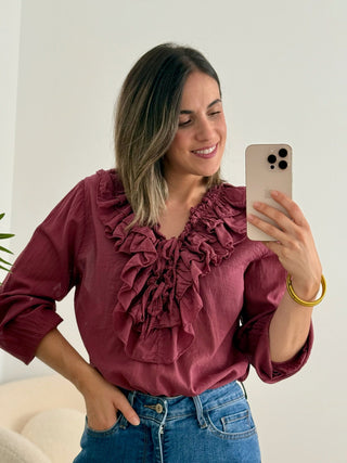 Blusa fluida Granate | India - Alalá Moda Mujer