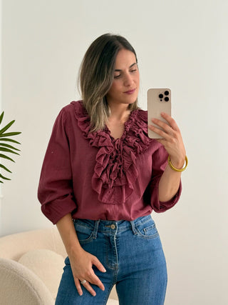 Blusa fluida Granate | India - Alalá Moda Mujer