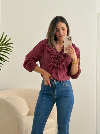 Blusa fluida Granate | India - Alalá Moda Mujer