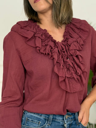 Blusa fluida Granate | India - Alalá Moda Mujer